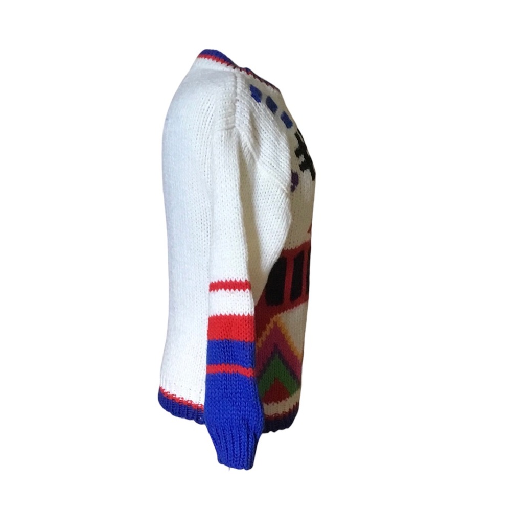 Vintage 80’s 90’s Mister Noah Geometric Print Novelty Knit Sweater - Picture 2 of 10